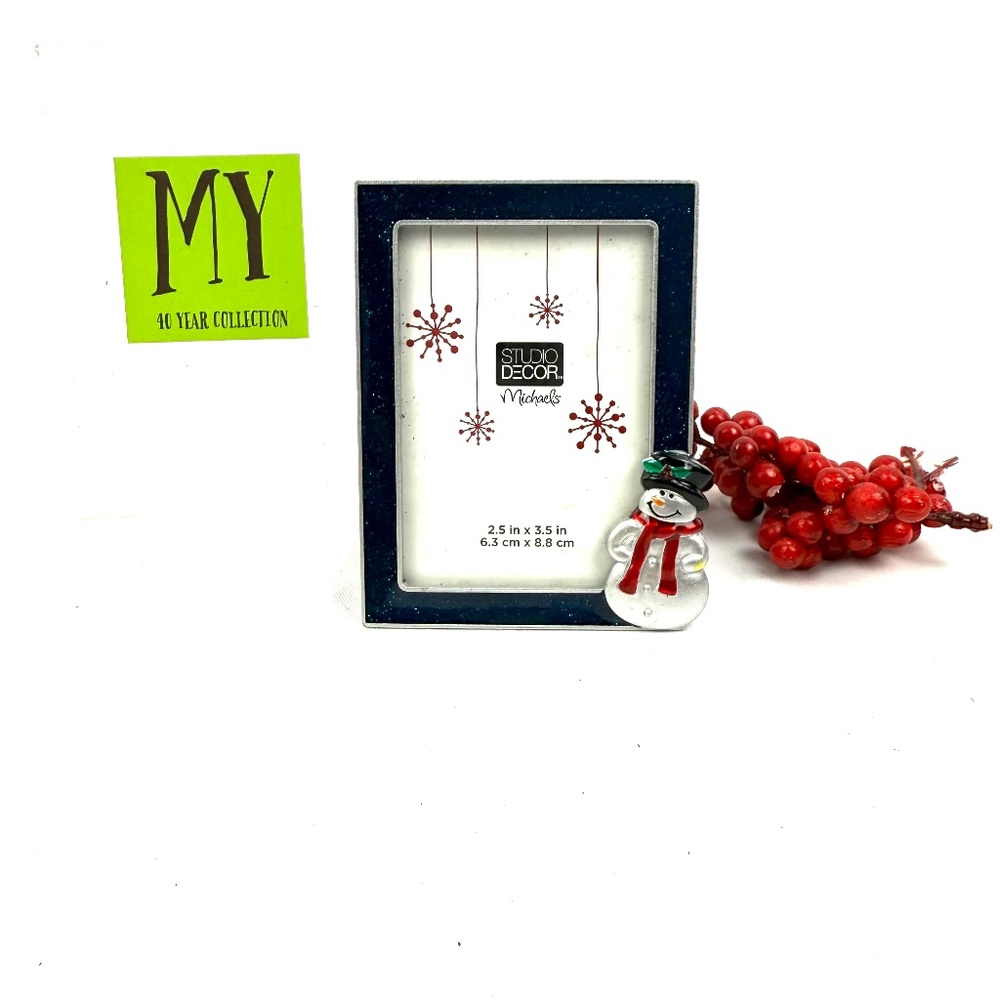 Studio Décor Snowman Picture Frame 2.5x3.5 Christmas Photo Frame Holiday Decor